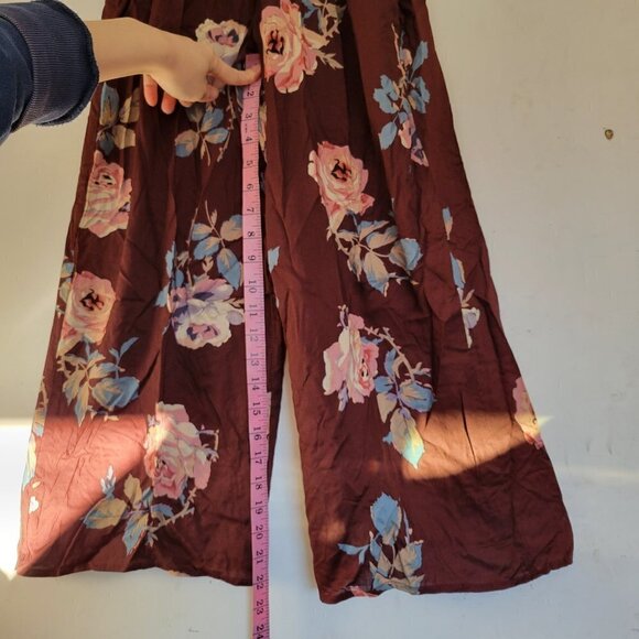 NEW Show Me Your MuMu Floral Ruffle V Neck Sleeveless Jumpsuit Pants Size Small - Picture 13 of 14
